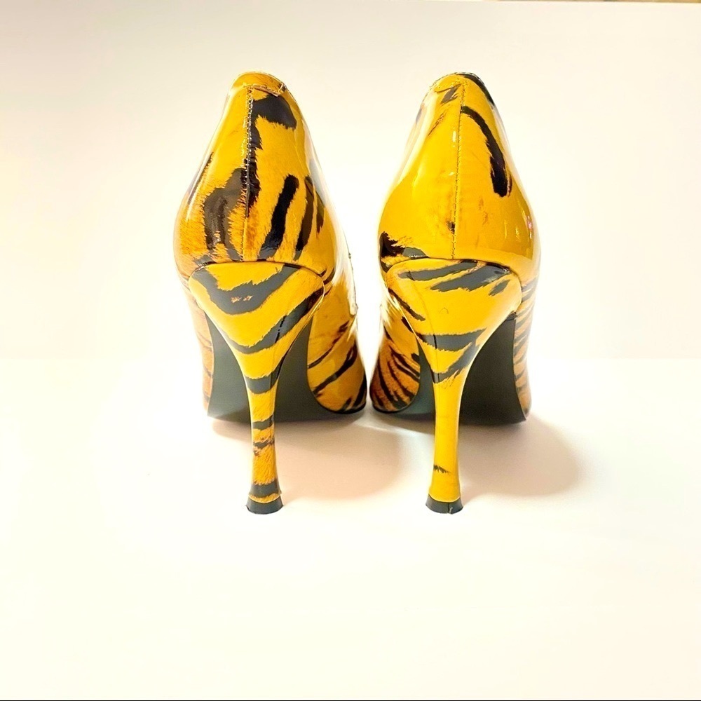 Modern Vice Pointed Toe Heel Leather Shoes 10M Summer Animal Print Mob Wife - Picture 5 of 14